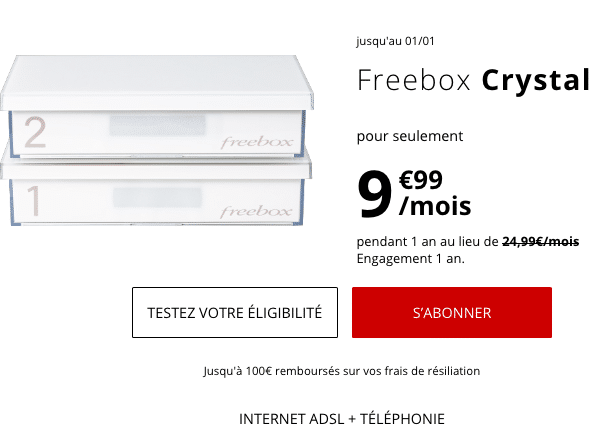 La box internet exclusivement ADSL à bas prix grâce aux promotions de Free.