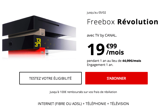 L'abonnelent Box internet Freebox Révolution de Free.