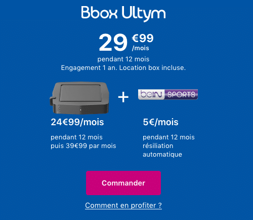 La box internet de Bouygues Telecom avec beIN SPORTS à bas prix pendant les soldes.