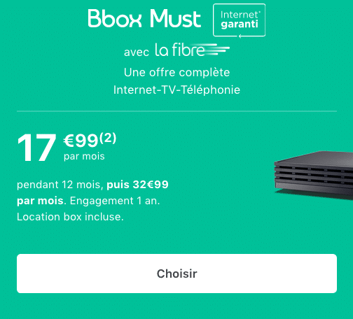 Pas vu bas prix ! le bon plan pour une box internet fibre optique de Bouygues Telecom.