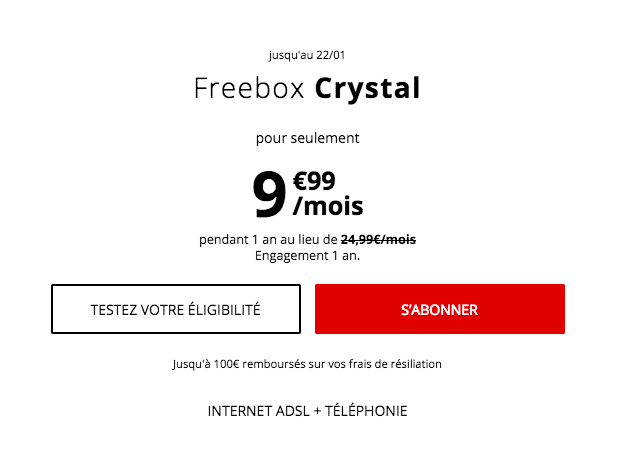La Freebox Crystal ADSL de Free.