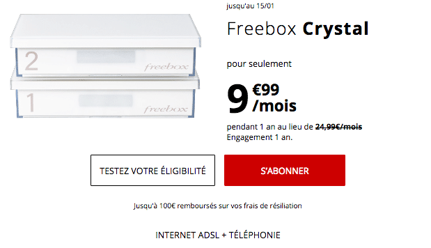 La Freebox Crystal est la box internet ADSL pas chère de Free.