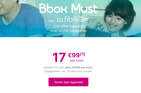 Bbox Must avec la fibre optique à moins de 20€/mois.