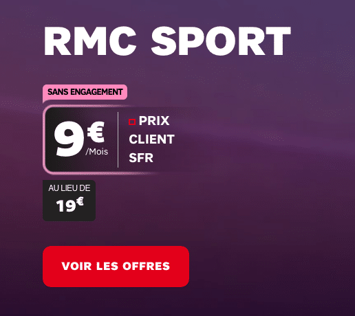 RMC Sport, le bouquet sportif d'Altice, à bas prix avec une box internet en promo.