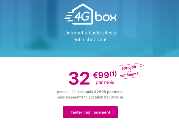 4G Box Bouygues Telecom promotion pendant un an.