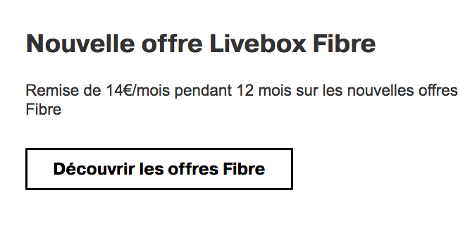 Livebox promotion adsl ou fibre optique chez Orange.