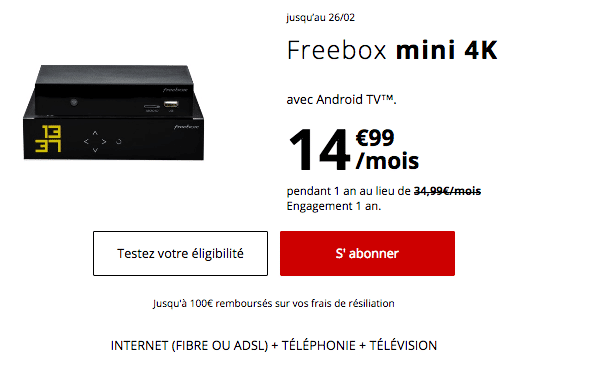 Promotion box internet fibre optique chez Free.