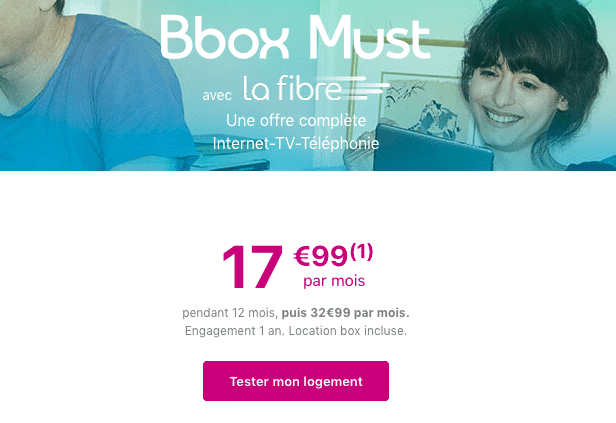 Abonnement box internet en promotion chez Bouygues Telecom.