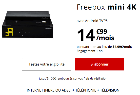 Box internet free en promotion avec la fibre optique.
