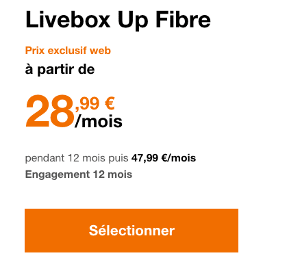 La box internet Livebox Up fibre d'Orange.