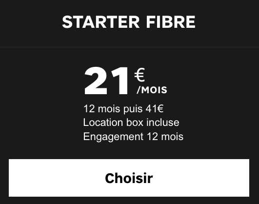Starter box, la box internet de SFR pas chère avec RMC Sport et beIN SPORTS à 1€.