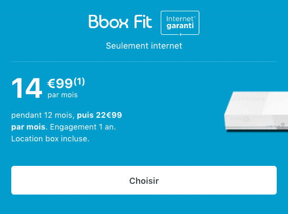 Box internet pas chère et sans télévision de Bouygues Telecom.