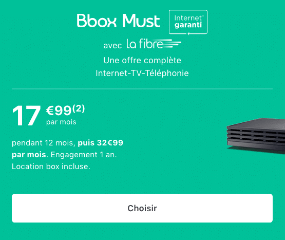 Bbox Must, box internet pas chère en fibre optique