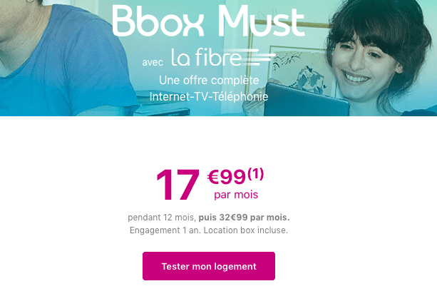 Bbox Must fibre optique en promotion chez Bouygues Telecom. 