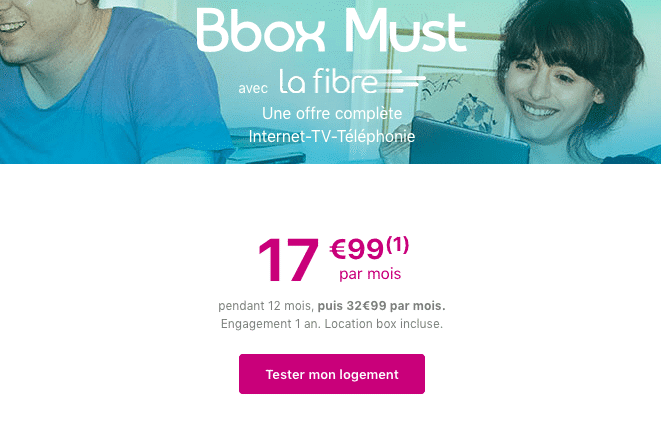 Box internet Bouygues Telecom en promotion avec la fibre optique.
