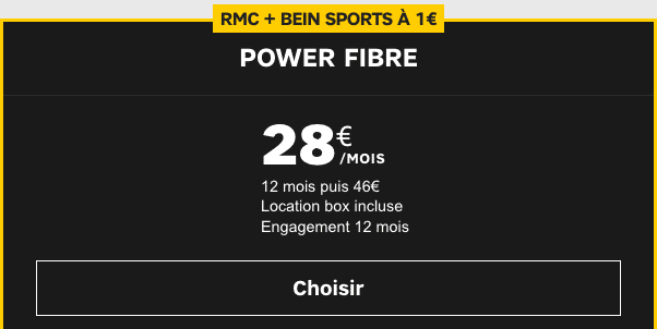 Box interner Power Fibre promotion chez SFR.