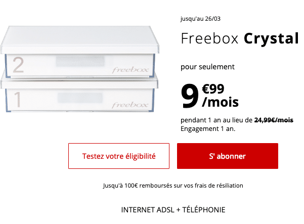 Freebox Crystal, le bon plan box internet ADSL de Free