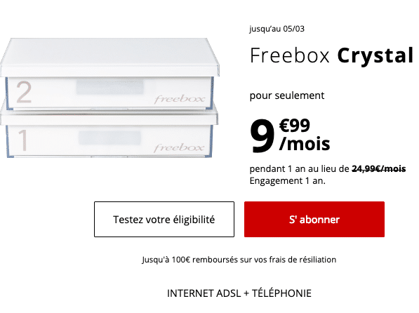 L'ADSL à moins de 10€ avec la box internet de Free.