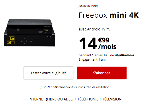 Box internet Free et forfait mobile en promotion.