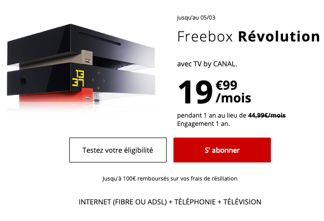 La box internet haut de gamme de Free en fibre optique.