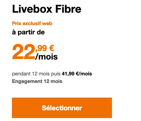 Orange et sa box internet en fibre optique.