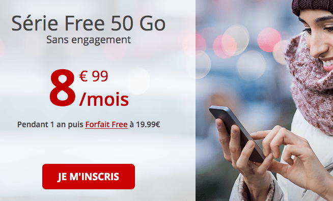 Forfait Free série 50 Go en promo.