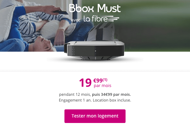 La Bbox Must, box internet fibre optique ou ADSL de Bouygues Telecom est en promotion.