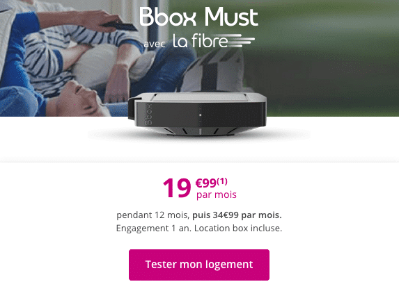 Bbox Must box internet fibre optique en promo.