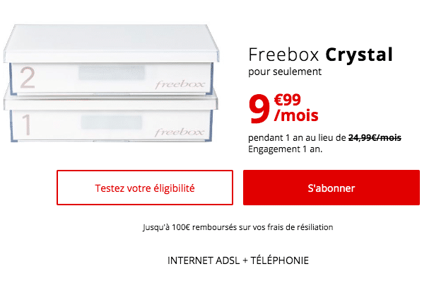 la Freebox crystal en promotion
