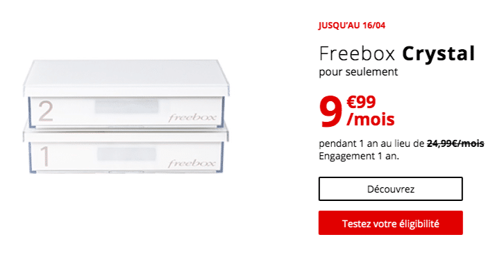 la Freebox Crystal à partir de 9,99€