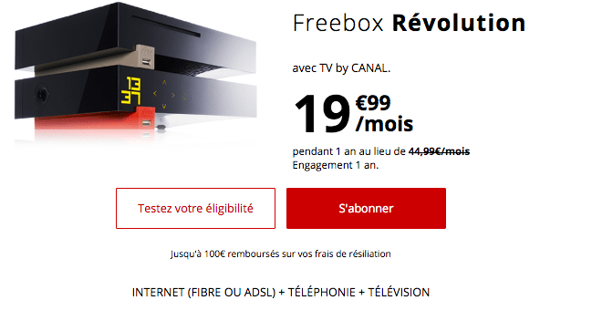 Freebox Révolution promotion box internet Free.
