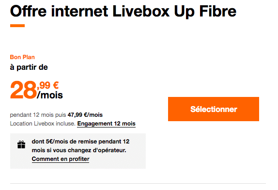 la box internet en promotion d'Orange