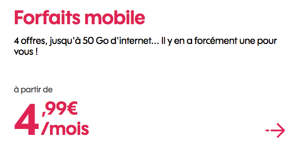 Promotion forfait mobile Sosh 4G. 