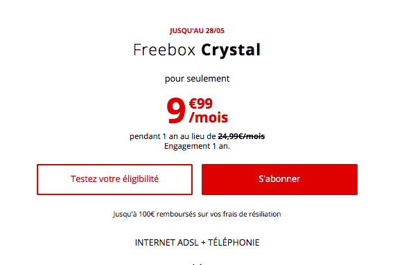 La Freebox Crystal à 9,99€