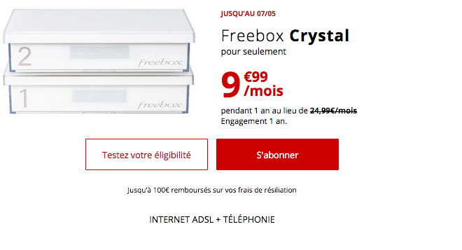 Freebox Crystal promotion box internet ADSL.