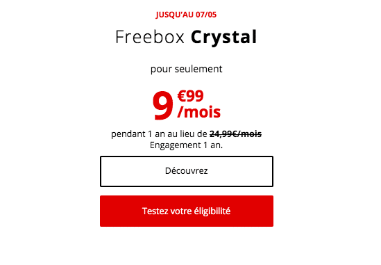 la box internet pas chère Freebox Crystal