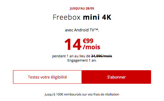 Promotion Freebox mini 4K chez Free.