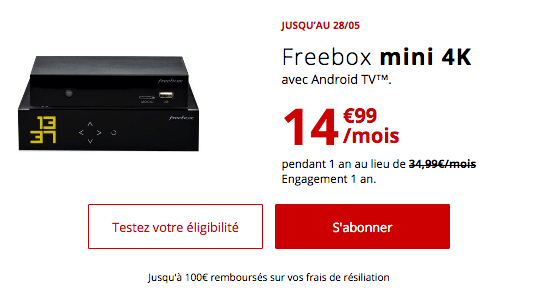 Freebox mini 4K en promotion avec la fibre optique.
