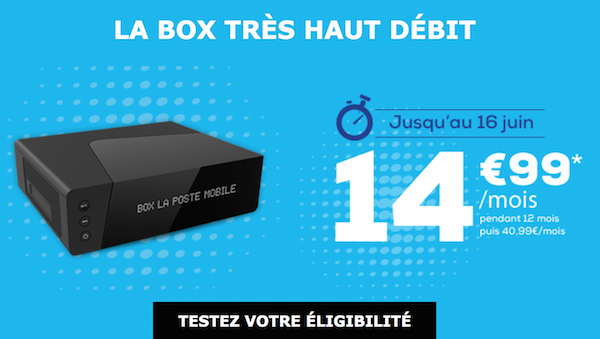 Box internet fibre optique à moins de 20€ chez La Poste Mobile 