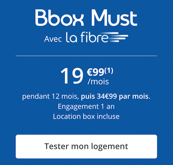 La Bbox Must de Bouygues Telecom à 19,99€/mois