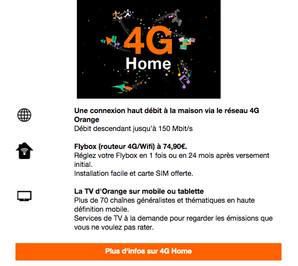 l'offre 4G Home d'Orange