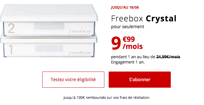 Promo Freebox Crystal box internet ADSL.