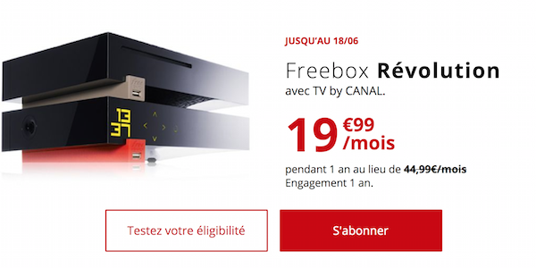 fibre optique freebox revolution 19,99€/mois