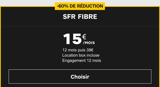 Promo box internet SFR Fibre. 