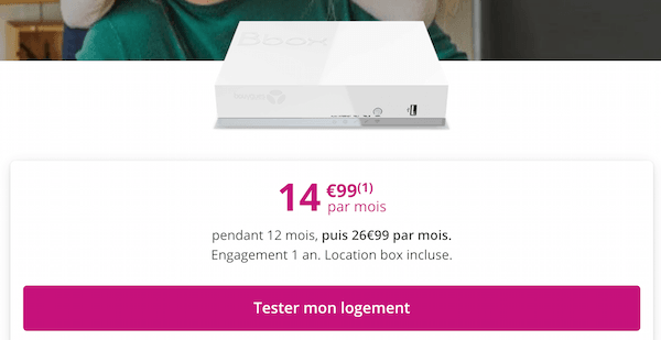 La box internet de Bouygues Telecom à 15euros par mois