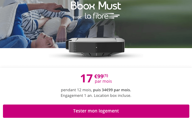 Bbox Must promo box fibre optique Bouygues Telecom.