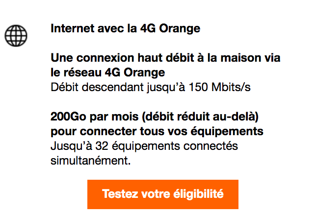 l'offre box 4G d'Orange