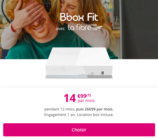 la box en promo de Bouygues telecom