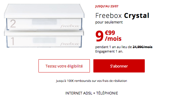 La Freebox Crystal de Free est en promotion.