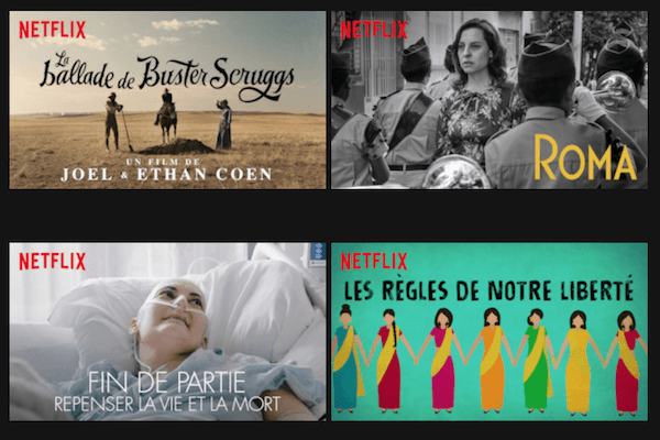 Productions originales Netflix ayant été nommées aux oscars en 2019